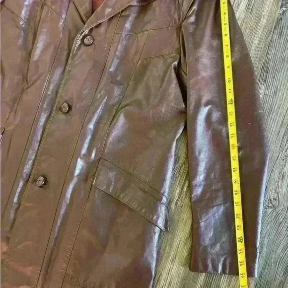 Vintage Sears The Leather Shop Brown Leather Jacket Mens Size 42 X-Tall Zip Out - Picture 6 of 14